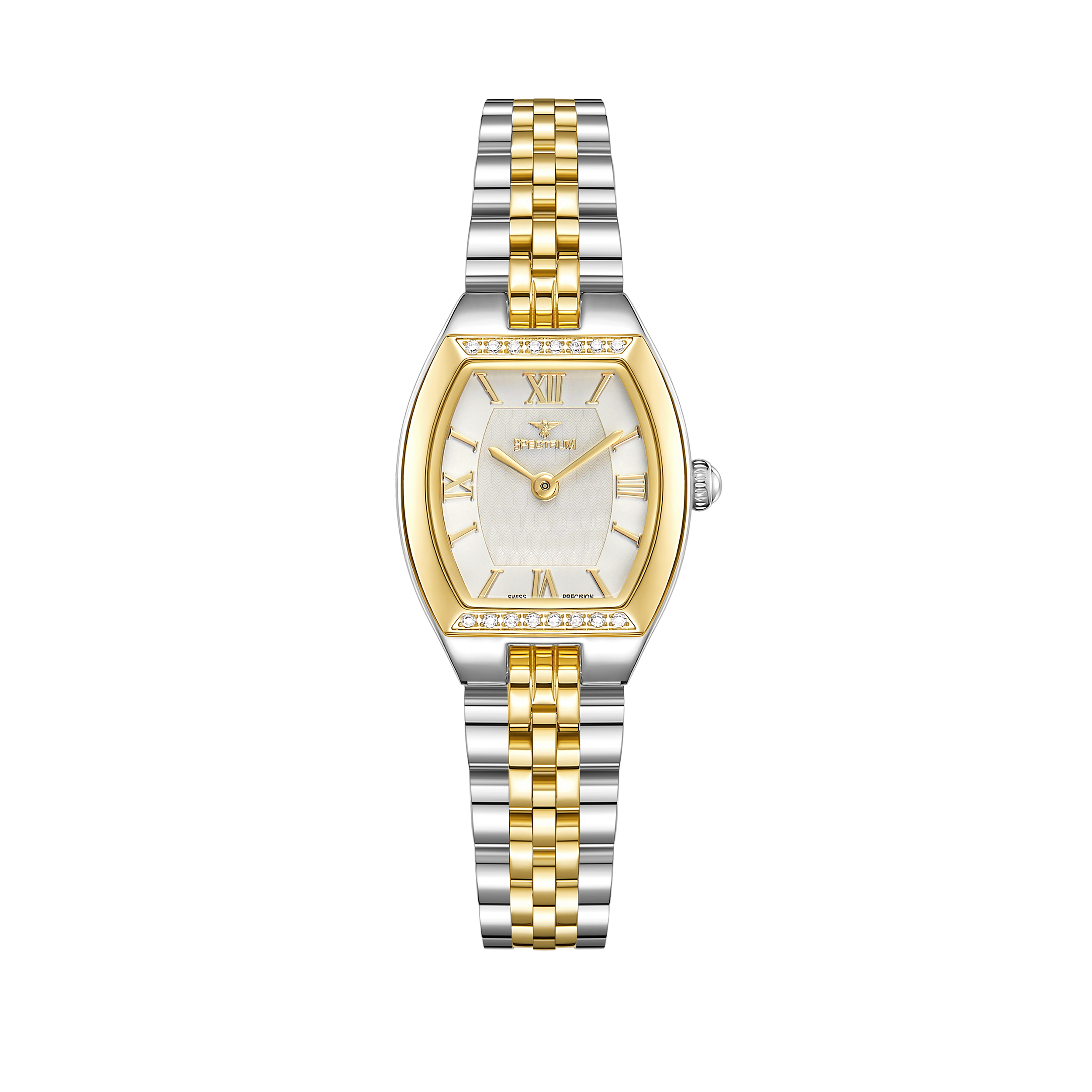 Women's Two Tone Gold Watch with White Dial S17111L-5