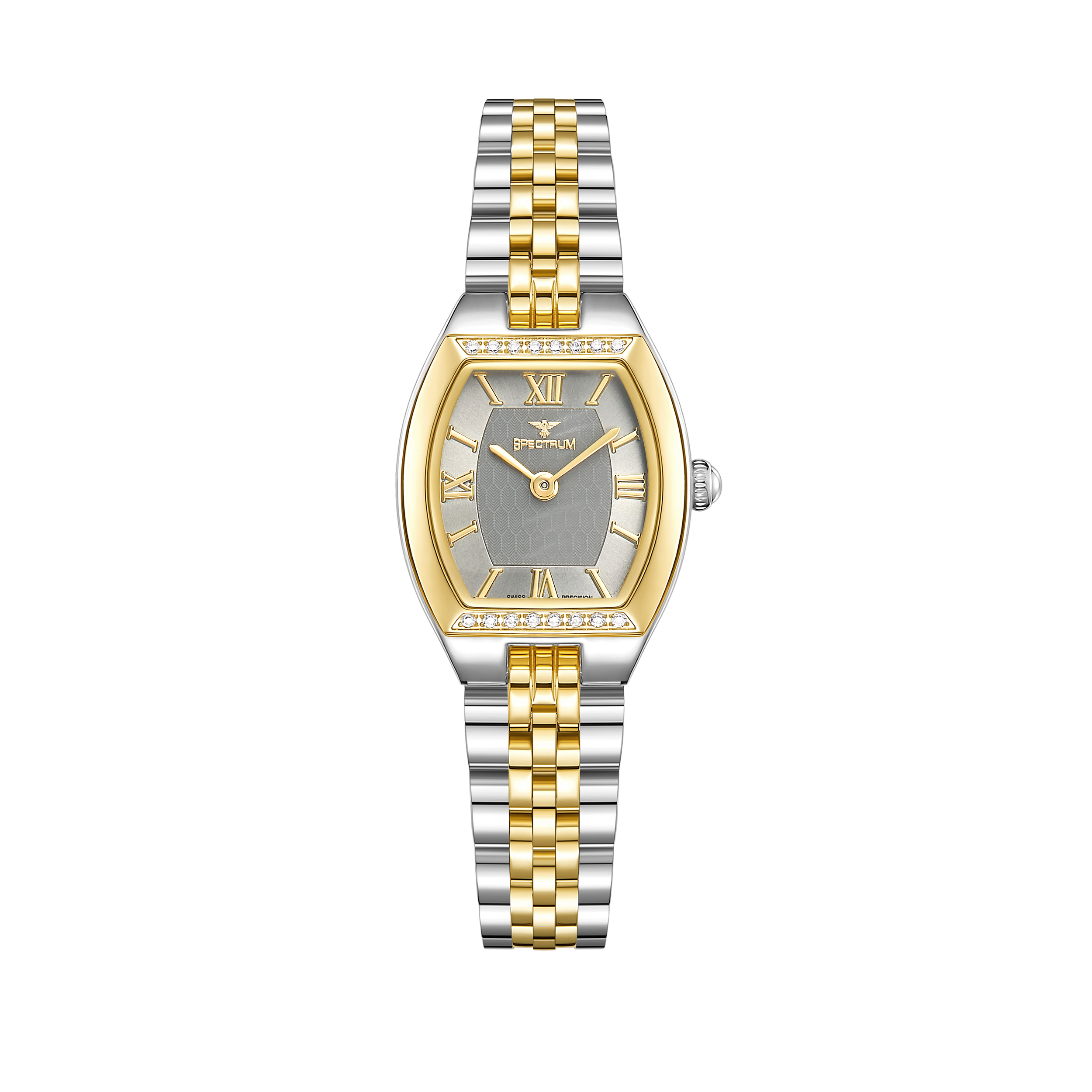Women's Two Tone Gold Watch with Grey Dial S17111L-6