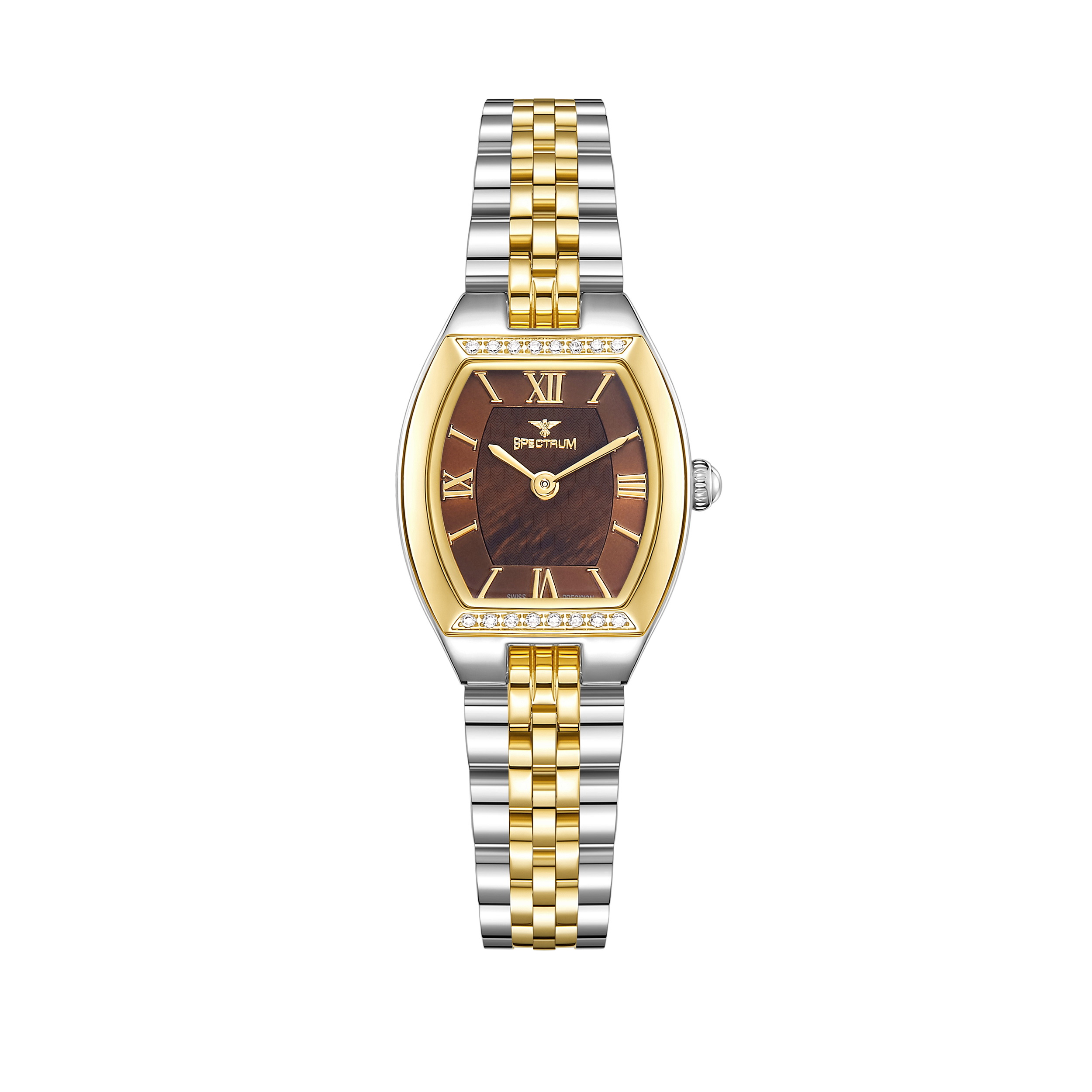 Women's Two Tone Gold Watch with Brown Dial S17111L-8