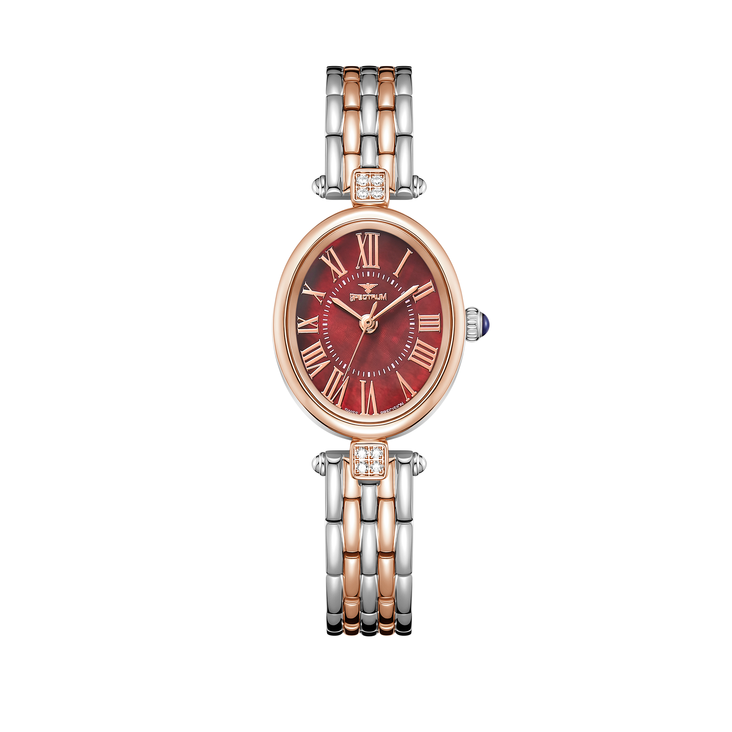 Women's Two Tone Rose Watch with White Dial S17117L-6